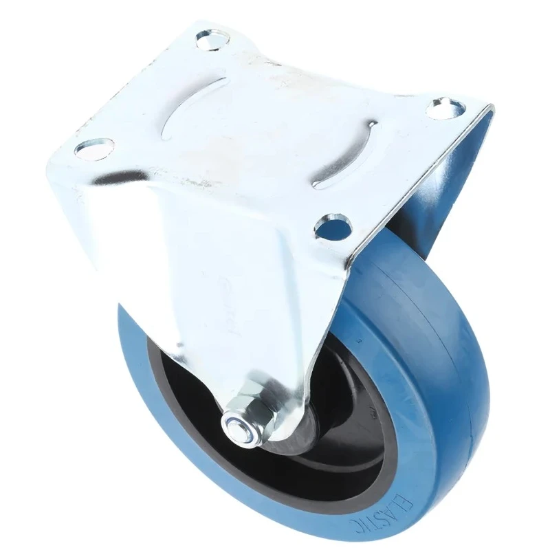 Guitel Hervieu Fixed Castor 400 kg Capacity 160 mm Wheel Rubber Galvanised Steel Frame 42 mm Width Roller Bearing 5207223