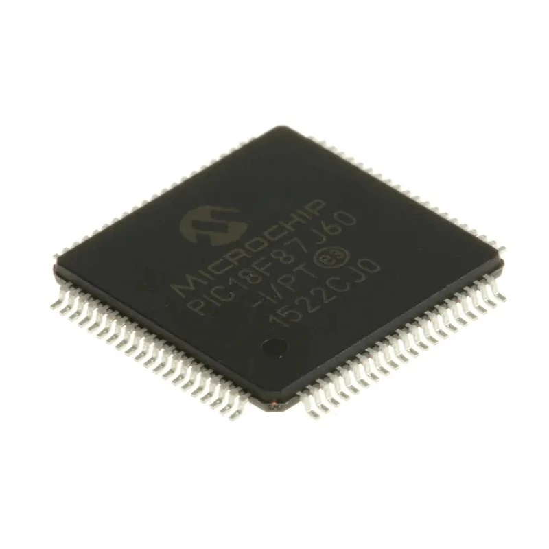 Microchip 8-bit PIC Microcontroller 128kB FLASH 80-Pin TQFP 48MHz Surface Mount PIC18F87J60-I/PT