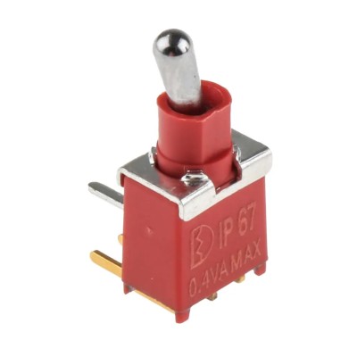 RS PRO Toggle Switch PCB Mount On-On SPDT Solder Terminal IP67 15V DC 240V AC 401-686