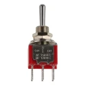 RS PRO PCB Mount DPDT Toggle Switch On-Off-On, Solder Terminal, 5A, 28V DC / 120V AC, Chrome Plated Brass Actuator 401-692