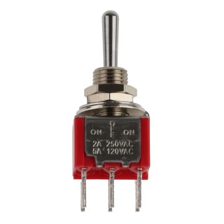 RS PRO PCB Mount DPDT Toggle Switch On-Off-On, Solder Terminal, 5A, 28V DC / 120V AC, Chrome Plated Brass Actuator 401-692