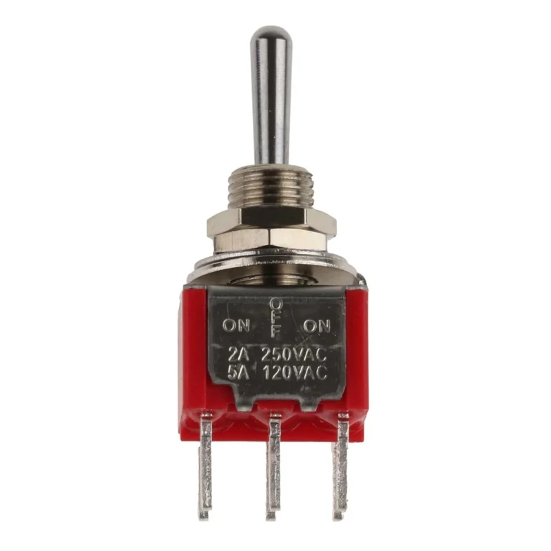 RS PRO PCB Mount DPDT Toggle Switch On-Off-On, Solder Terminal, 5A, 28V DC / 120V AC, Chrome Plated Brass Actuator 401-692