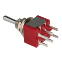 RS PRO PCB Mount DPDT Toggle Switch On-Off-On, Solder Terminal, 5A, 28V DC / 120V AC, Chrome Plated Brass Actuator 401-692