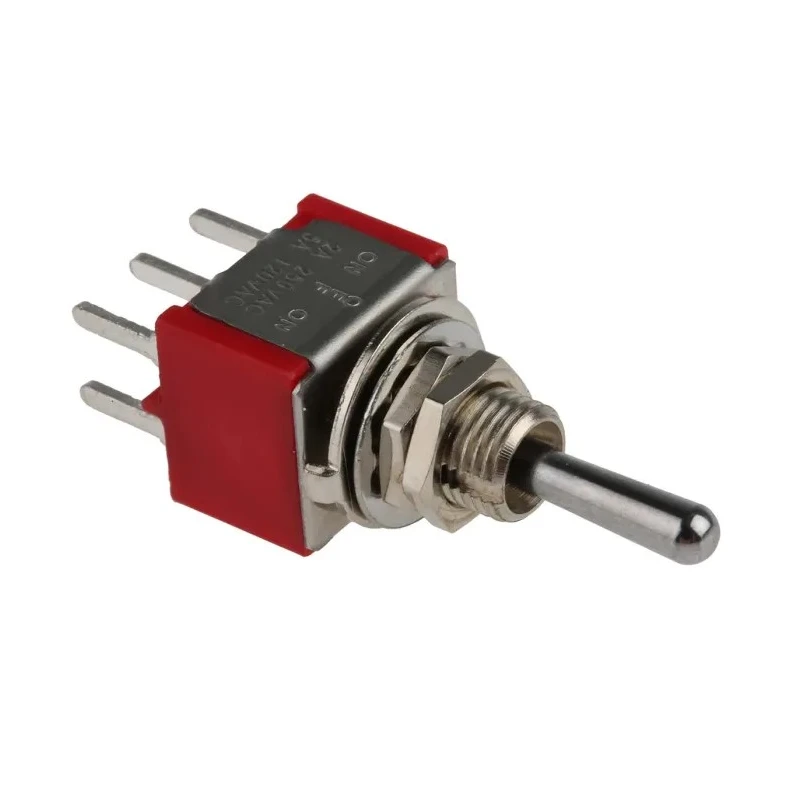 RS PRO PCB Mount DPDT Toggle Switch On-Off-On, Solder Terminal, 5A, 28V DC / 120V AC, Chrome Plated Brass Actuator 401-692