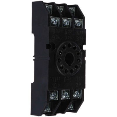 Broyce Control 11 Way DIN Rail Relay Socket, 250V AC, 10A, 11 Pins, Screw Terminal S11P