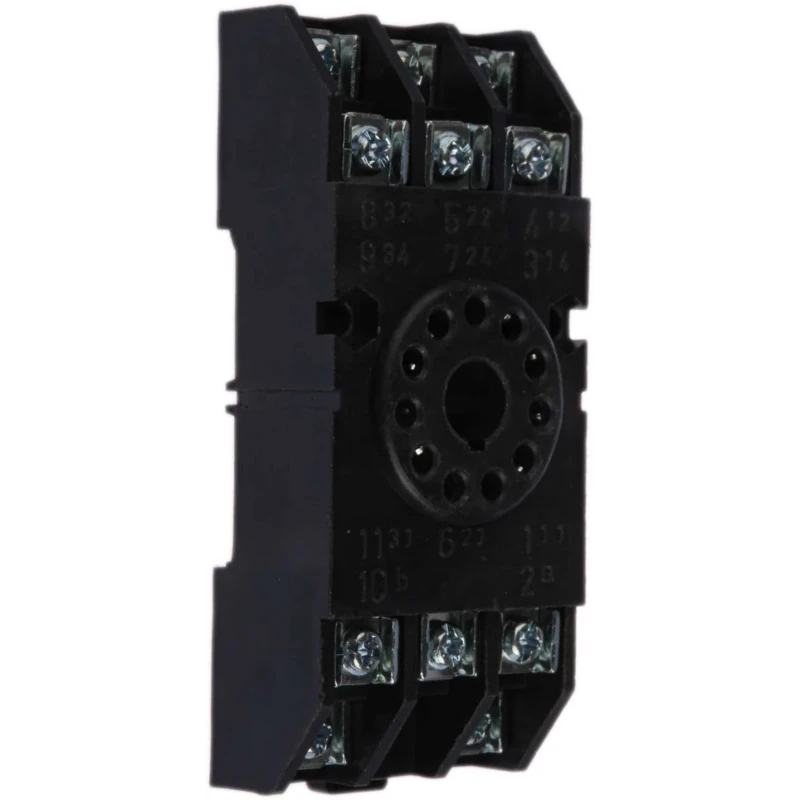 Broyce Control 11 Way DIN Rail Relay Socket, 250V AC, 10A, 11 Pins, Screw Terminal S11P