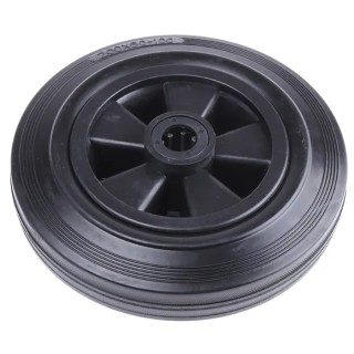 Guitel Hervieu Black Rubber Trolley Wheel 200 mm Diameter, 47 mm Width, 200 kg Load Capacity, Roller Bearing 1811120