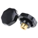 RS PRO Black Multiple Lobes Clamping Knob M8 Threaded Through Hole Brass Insert 44 mm Diameter 686-171