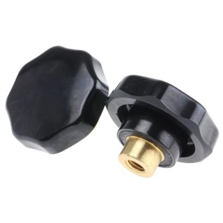 RS PRO Black Multiple Lobes Clamping Knob M8 Threaded Through Hole Brass Insert 44 mm Diameter 686-171