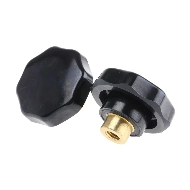 RS PRO Black Multiple Lobes Clamping Knob M8 Threaded Through Hole Brass Insert 44 mm Diameter 686-171