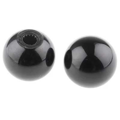 RS PRO Black Duroplast Ball Clamping Knob, Push-in Mount, 44 mm Knob Diameter, 686-597