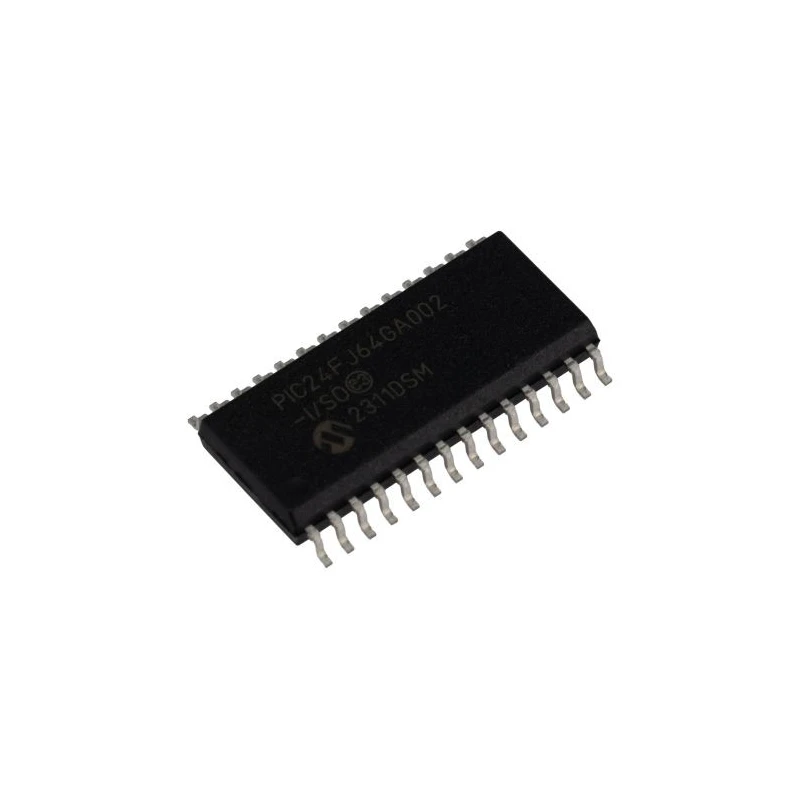 Microchip 16-bit PIC24FJ Microcontroller, 32 MHz, 64 kB Flash, 8 kB RAM, 28-Pin SOIC, PIC24FJ64GA002-I/SO