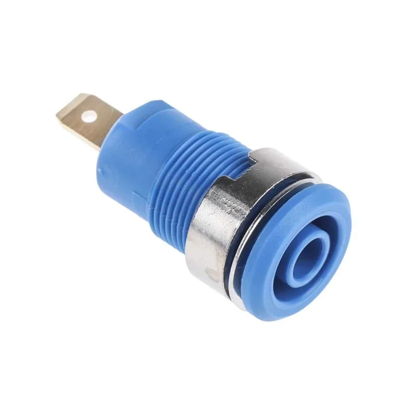 Staubli Blue Female Banana Socket, 4 mm Tab Termination, 1000V, 24A, Gold Plating 23.3000-23