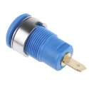 Staubli Blue Female Banana Socket, 4 mm Tab Termination, 1000V, 24A, Gold Plating 23.3000-23
