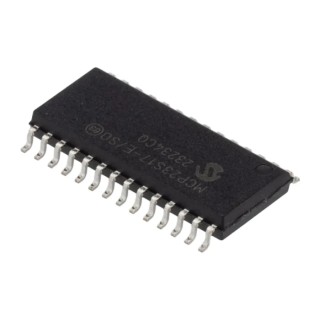 Microchip 16-Channel I/O Expander Serial-SPI SOIC 28, Surface Mount, 5.5V, MCP23S17-E/SO
