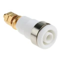 Staubli White Female Banana Socket, 4 mm Connector, Solder Termination, 1000V, 32A, Gold Plating 23.3020-29