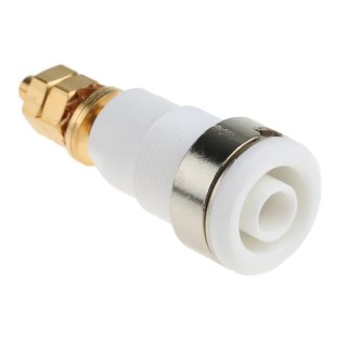 Staubli White Female Banana Socket, 4 mm Connector, Solder Termination, 1000V, 32A, Gold Plating 23.3020-29