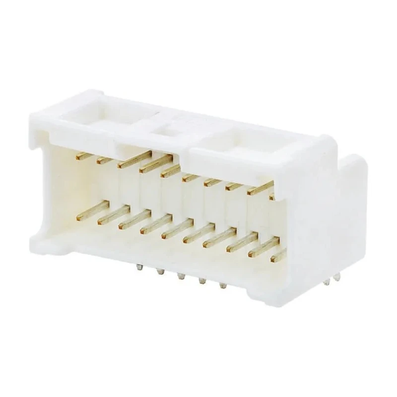 Molex MicroClasp Series Right Angle Through Hole PCB Header, 18 Contacts, 2 mm Pitch, Double Row, Shrouded, Brass 55959-1830