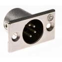 Neutrik Panel Mount XLR Connector, 4-Pin Male, Straight, 10A 50V, Solder Termination, Silver Over Nickel Plating NC4MP