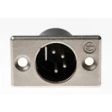 Neutrik Panel Mount XLR Connector, 4-Pin Male, Straight, 10A 50V, Solder Termination, Silver Over Nickel Plating NC4MP