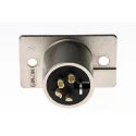 Neutrik Panel Mount XLR Connector, 4-Pin Male, Straight, 10A 50V, Solder Termination, Silver Over Nickel Plating NC4MP
