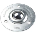 ALWAYSE Ball Transfer Unit 3-Hole Flange, 25 mm Ball Diameter, Steel, 55 kg Load 100813