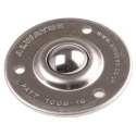 ALWAYSE Ball Transfer Unit 25 mm Ball Diameter Stainless Steel 3-Hole Flange 73 mm Flange 100815