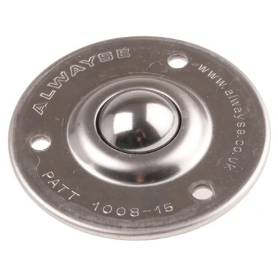 ALWAYSE Ball Transfer Unit 25 mm Ball Diameter Stainless Steel 3-Hole Flange 73 mm Flange 100815