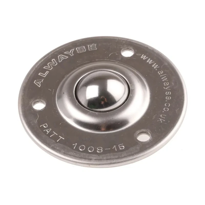 ALWAYSE Ball Transfer Unit 25 mm Ball Diameter Stainless Steel 3-Hole Flange 73 mm Flange 100815