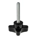 RS PRO Phenolic 4-Arm Clamping Knob M6 Threaded Stud 38 mm Diameter 40mm Stud Length 686-626