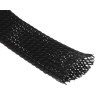 RS PRO Expandable Braided Polyethylene Terephthalate Cable Sleeve, Black, 30m Length, 31.7mm Max Diameter, 408-299