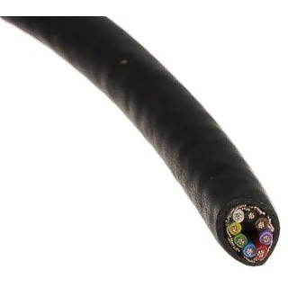 Alpha Wire XTRA-GUARD 2 Control Cable, 8 Cores, 0.81mm², 18 AWG, Screened, Armoured, Black Polyvinyl Chloride 25388 BK005