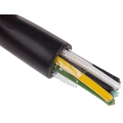 Alpha Wire XTRA-GUARD 2 Control Cable 6 Cores 0.81mm² 18 AWG Unscreened Black 30m Polyvinyl Chloride 300V 25066 BK005