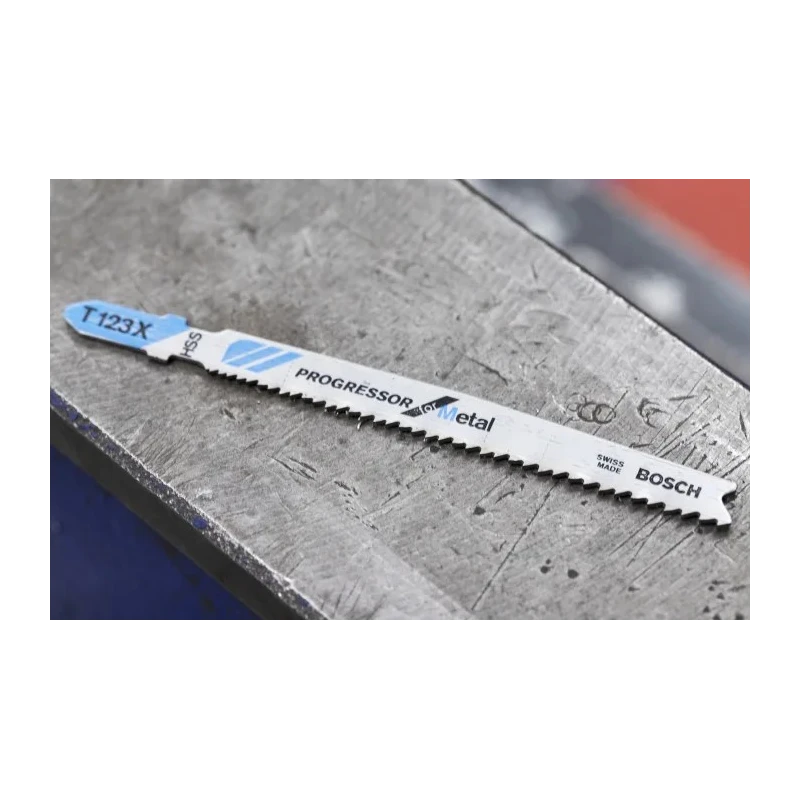 Bosch Jigsaw Blade for Aluminium and Soft Metal, High Speed Steel, 74 mm Length, T123X Series, Model 2608638473