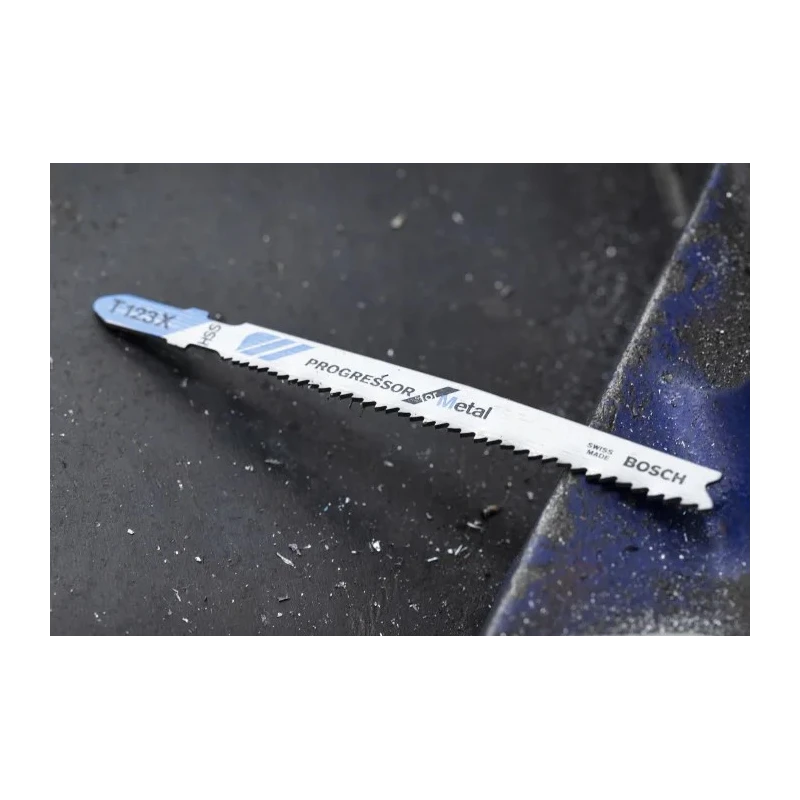 Bosch Jigsaw Blade for Aluminium and Soft Metal, High Speed Steel, 74 mm Length, T123X Series, Model 2608638473
