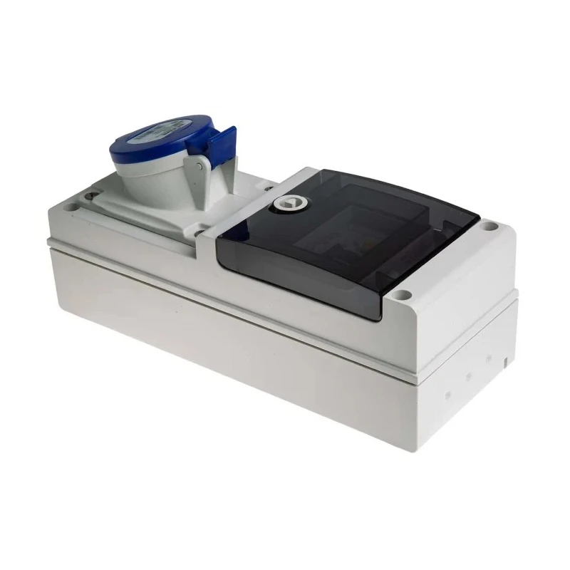 Scame DOMINO IP44 Wall Mounted Residual Current Device 2P+PE Angled Blue 32A 230V 