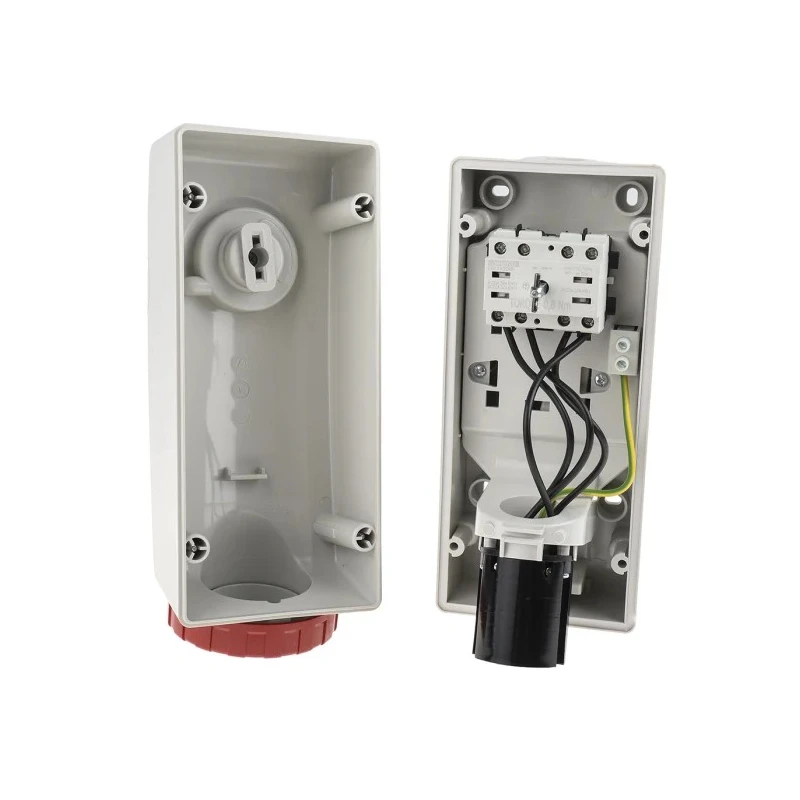 Scame Industrial Switchable Socket Interlock, 3+N+E, 16A, 415V, IP67, Polymer, Straight, Earthing Position 6h 