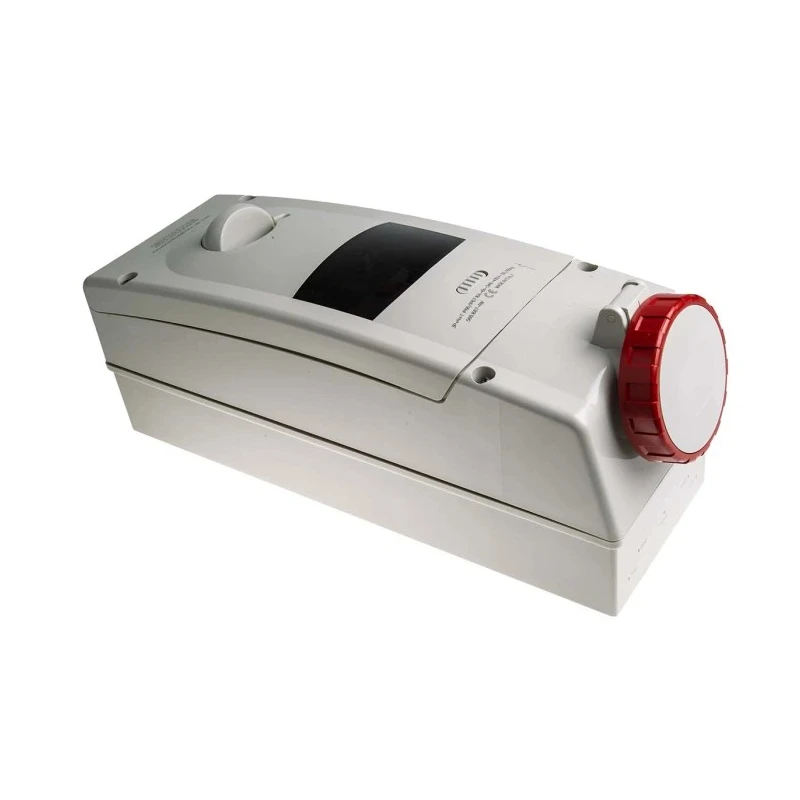 Scame Wall Mount Residual Current Device 16A 415V IP67 Red Angled Socket 3P+N+PE ADVANCE 2 
