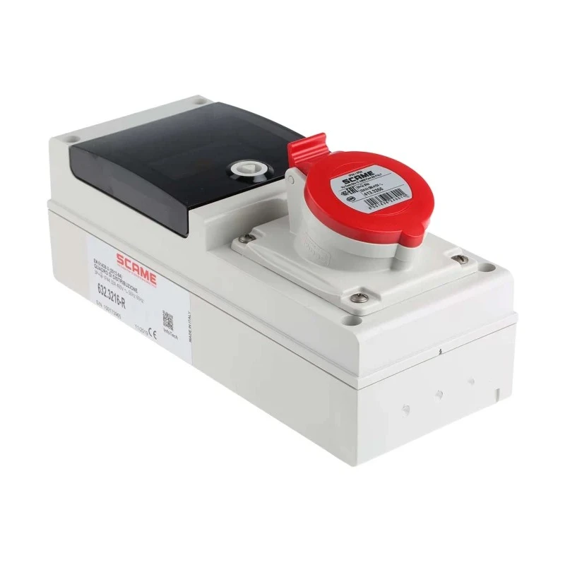Scame DOMINO IP44 Residual Current Device Wall Mount 3P+PE 32A 415V Red 