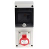 Scame DOMINO Residual Current Device 3P+PE, 16A, 415V, Angled, IP44 Red Wall Mount