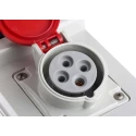 Scame DOMINO Residual Current Device 3P+PE, 16A, 415V, Angled, IP44 Red Wall Mount 