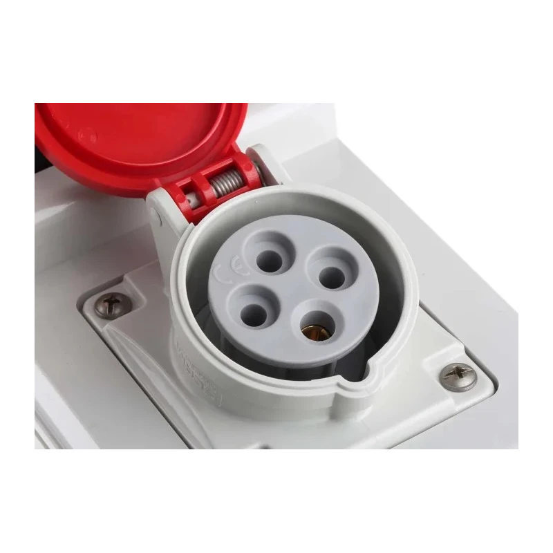 Scame DOMINO Residual Current Device 3P+PE, 16A, 415V, Angled, IP44 Red Wall Mount 