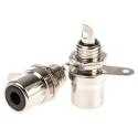 RS PRO Gold Straight Chassis RCA Socket, Nickel, Female, Brass Housing, 411-071