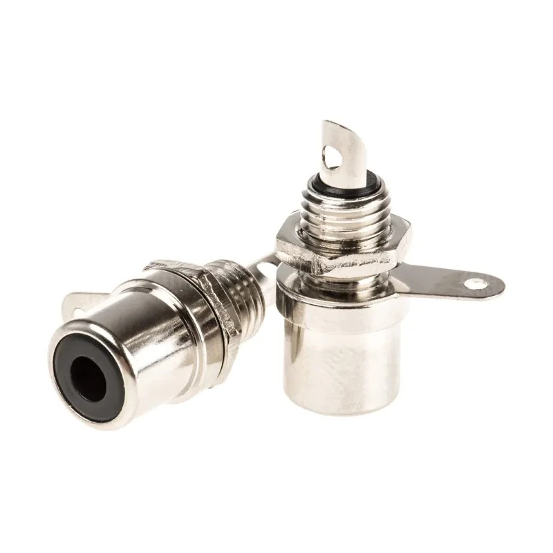 RS PRO Gold Straight Chassis RCA Socket, Nickel, Female, Brass Housing, 411-071