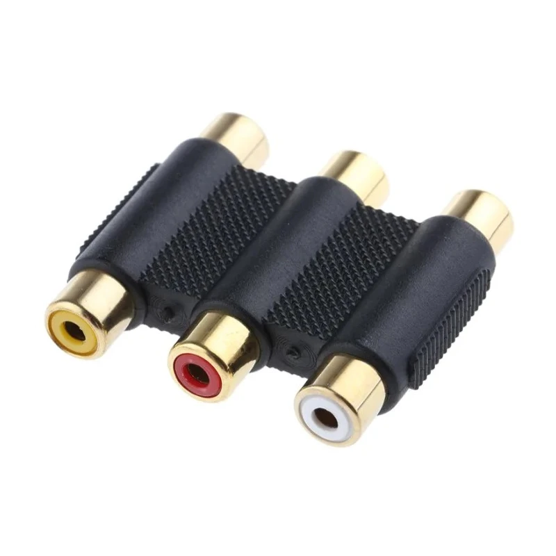 RS PRO Audio Female RCA Straight RCA AV Adapter 411-031, Black, Gold-Plated Contacts, Plastic Housing