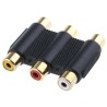 RS PRO Audio Female RCA Straight RCA AV Adapter 411-031, Black, Gold-Plated Contacts, Plastic Housing