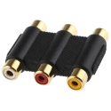 RS PRO Audio Female RCA Straight RCA AV Adapter 411-031, Black, Gold-Plated Contacts, Plastic Housing