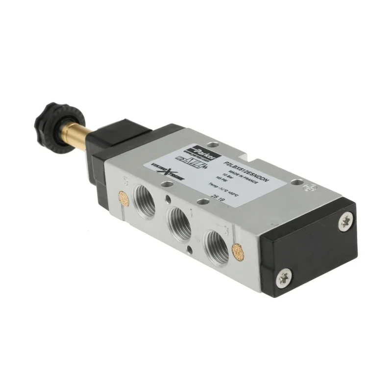 Parker Pneumatic Solenoid Valve 5/2 Solenoid/Spring, 1/4 in G Port, Anodised Aluminium P2LBX