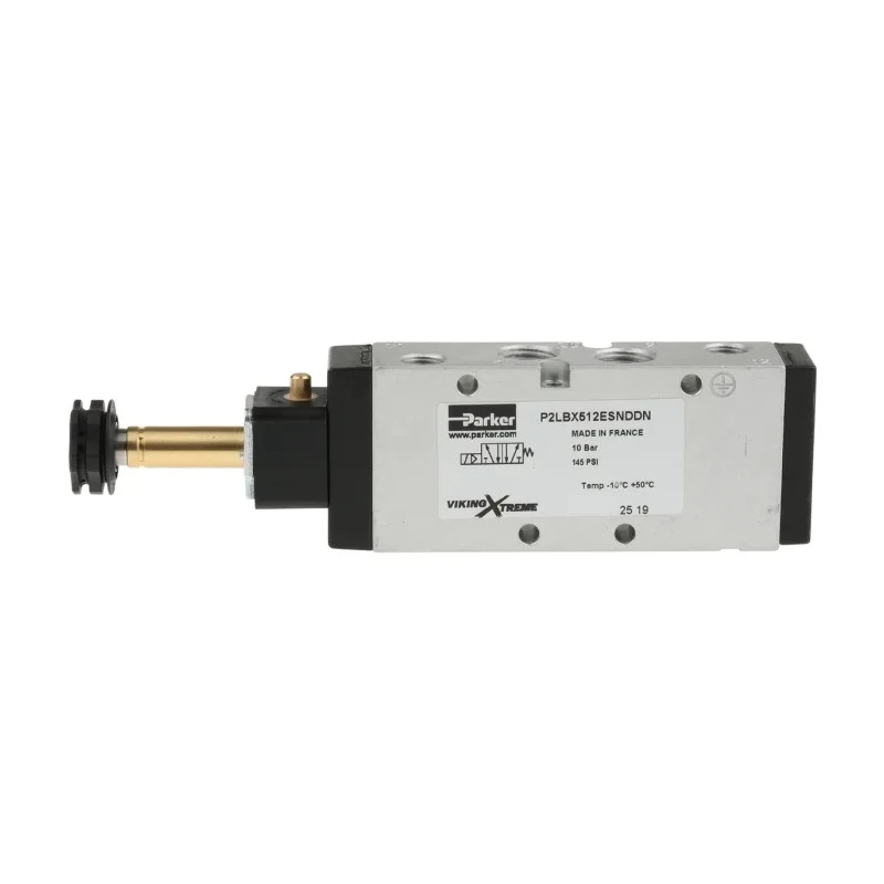 Parker Pneumatic Solenoid Valve 5/2 Solenoid/Spring, 1/4 in G Port, Anodised Aluminium P2LBX