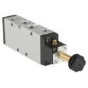 Parker Pneumatic Solenoid Valve 5/2 Solenoid/Spring, 1/4 in G Port, Anodised Aluminium P2LBX